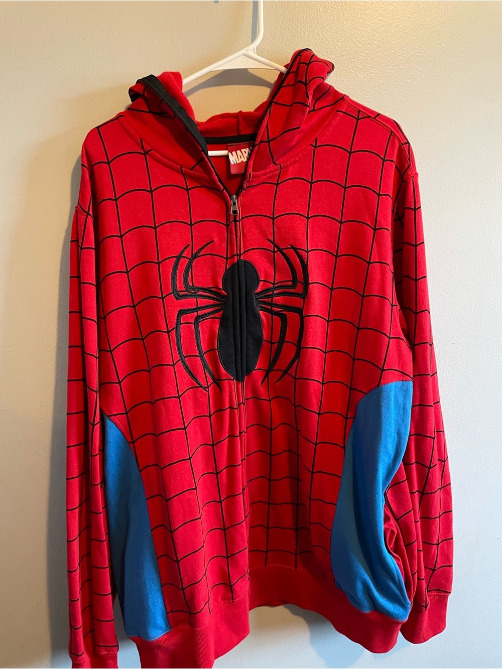 Marvel Spider-Man Red & Blue Hoodie With Face Zip Up